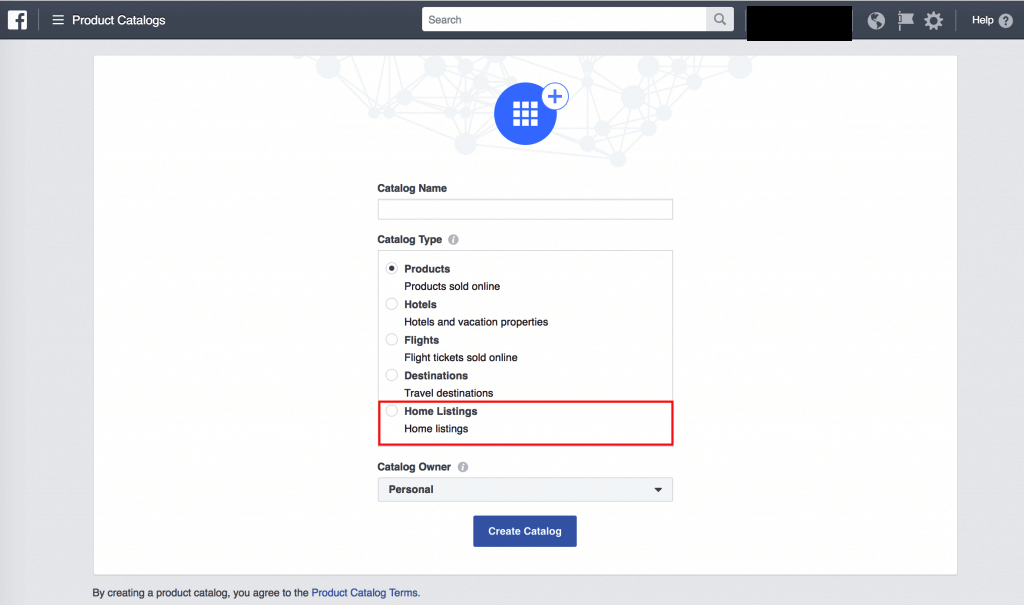 Facebook Product Catalog Sales Name Selection