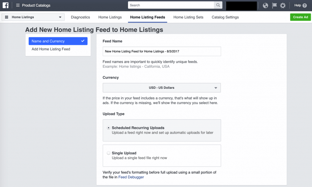 Facebook dynamic ads home listings