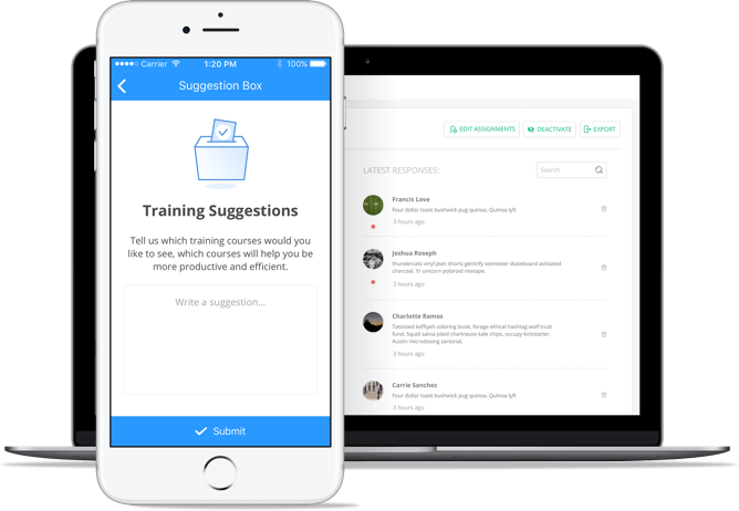 feedback for training sessions