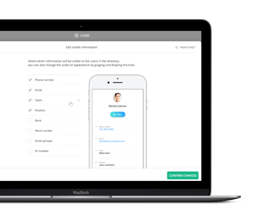 employee directory app advanced settings