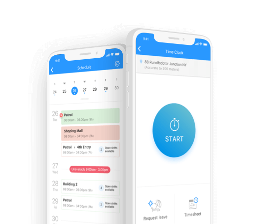 security guard app scheduling screen