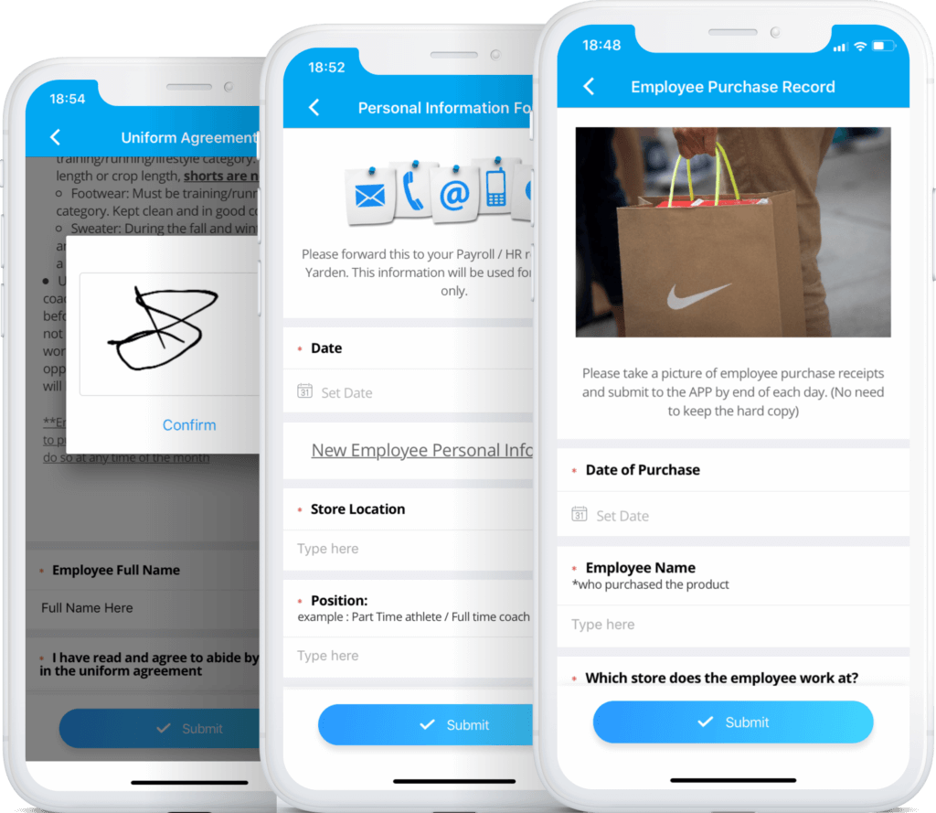 Nike Canada easily created checklists and forms with Connecteam