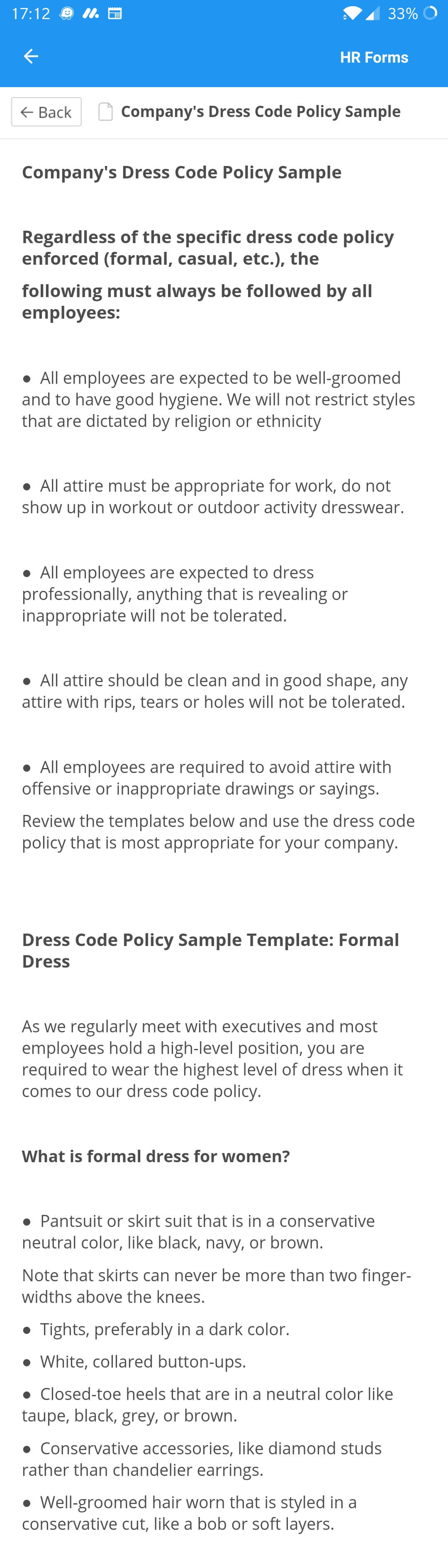 dress-code-policy-template