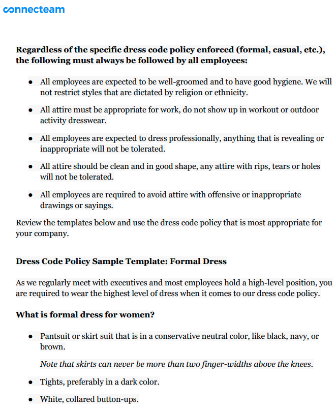 Dress code policy: How to set and enforce standards - Insperity
