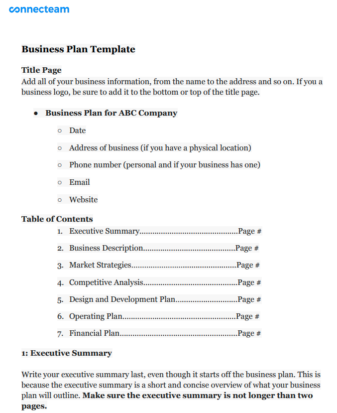 How to write a Business Plan with template