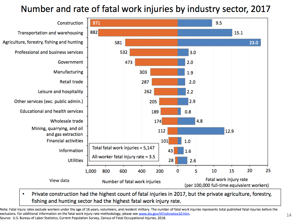2017 census of fatal occupational injuries chart