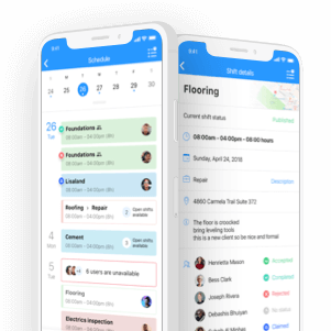 employee scheduling app admin tab