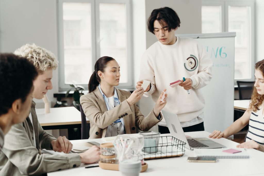 Employees working together