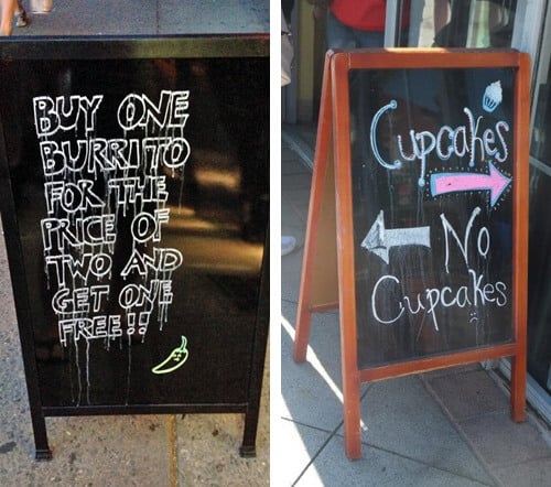 fun chalk signs to bring retail customers into your store