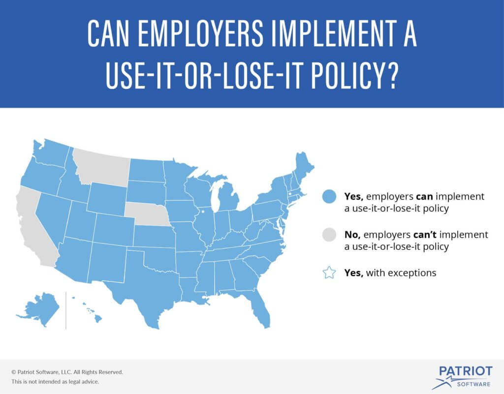 Visual - PTO use it or lose it policy by states