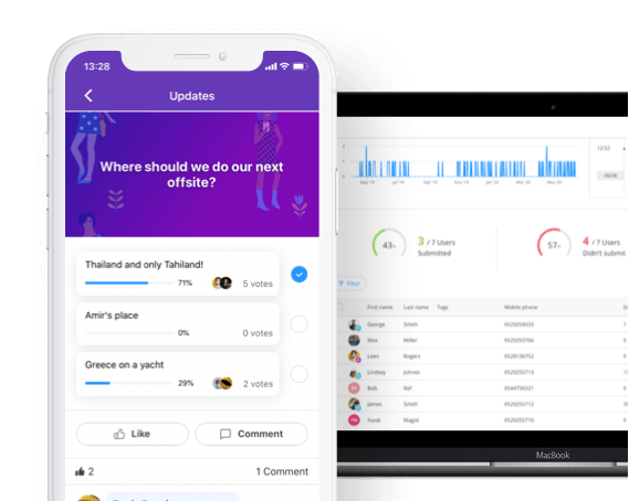 employee communication software polls feature