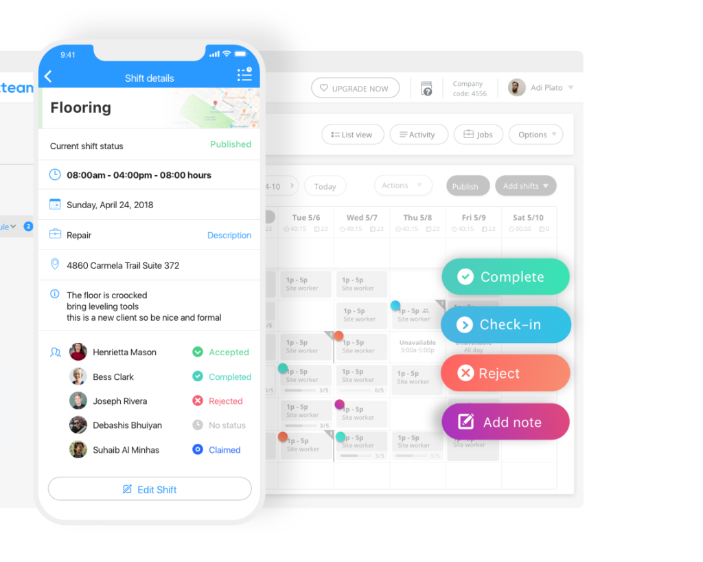 employee schedule app updates notifications