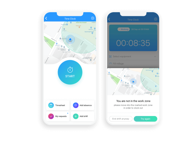 time clock app geofencing
