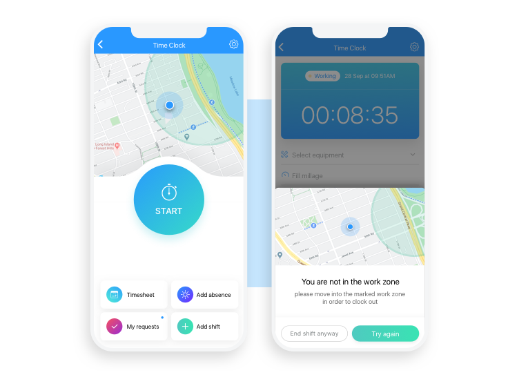 time clock app geofencing