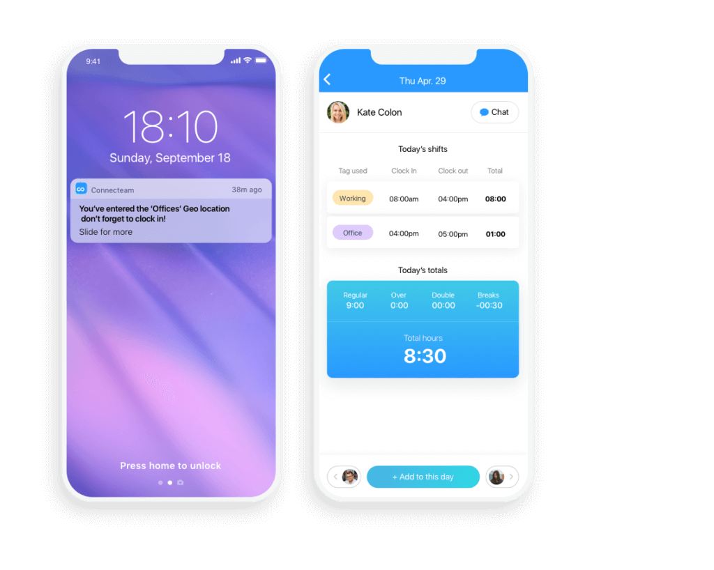 employee time clock notifications reports