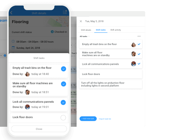employee scheduling app shift completion
