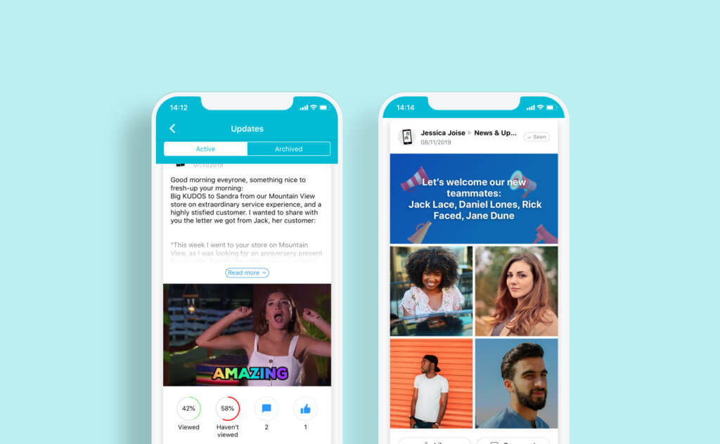 Generating employee recognition in real-time with Connecteam's employee app