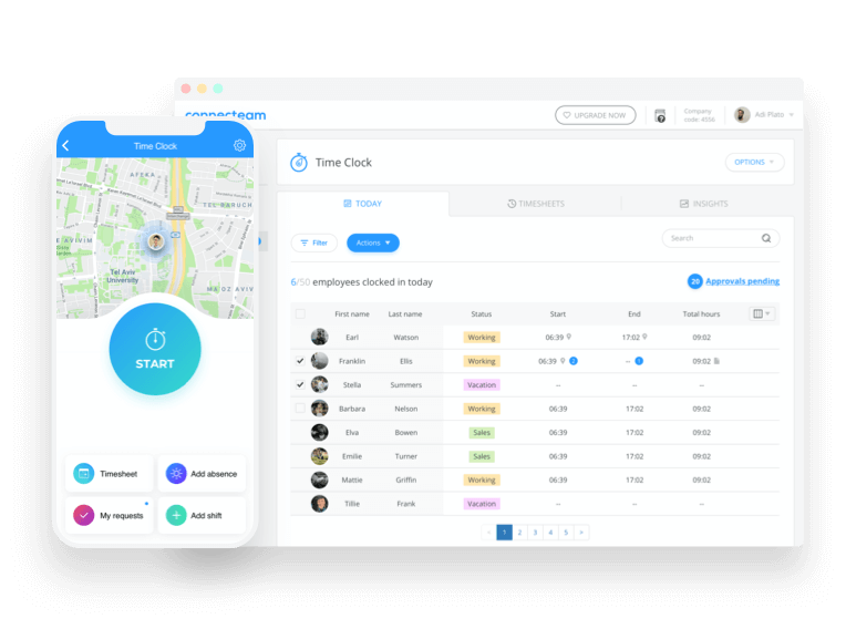 time clock employee app
