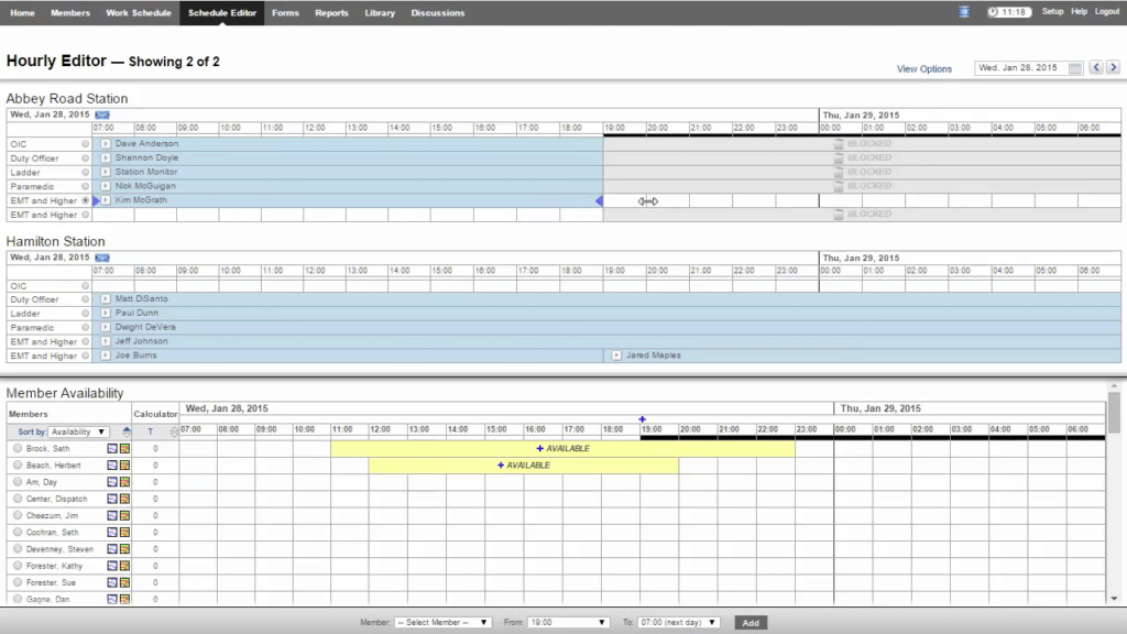 Aladtec scheduler screenshot