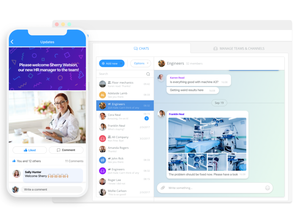 healthcare employee communications app
