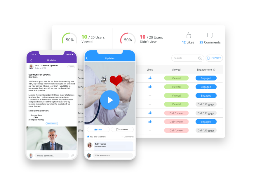 healthcare employee communications app
