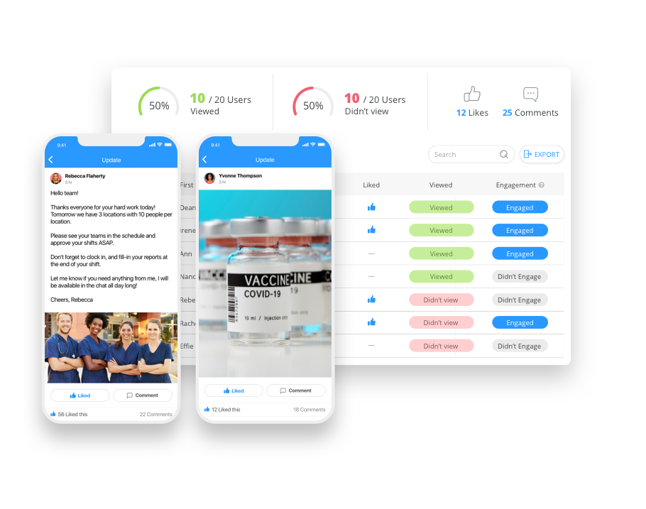 healthcare employee communications app