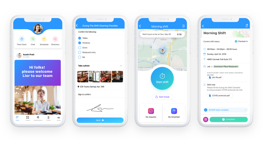 Connecteam app for restaurant employee management