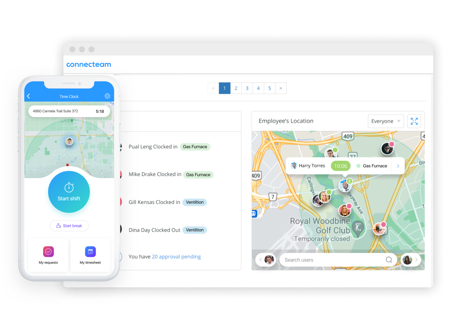 HVAC time tracking app