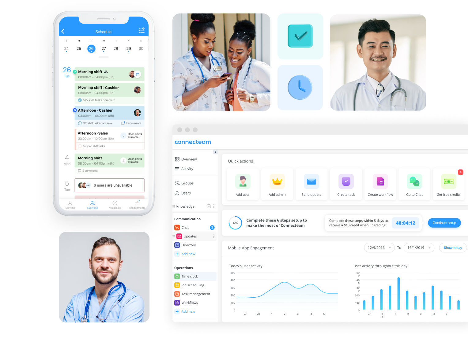 healthcare team management with Connecteam