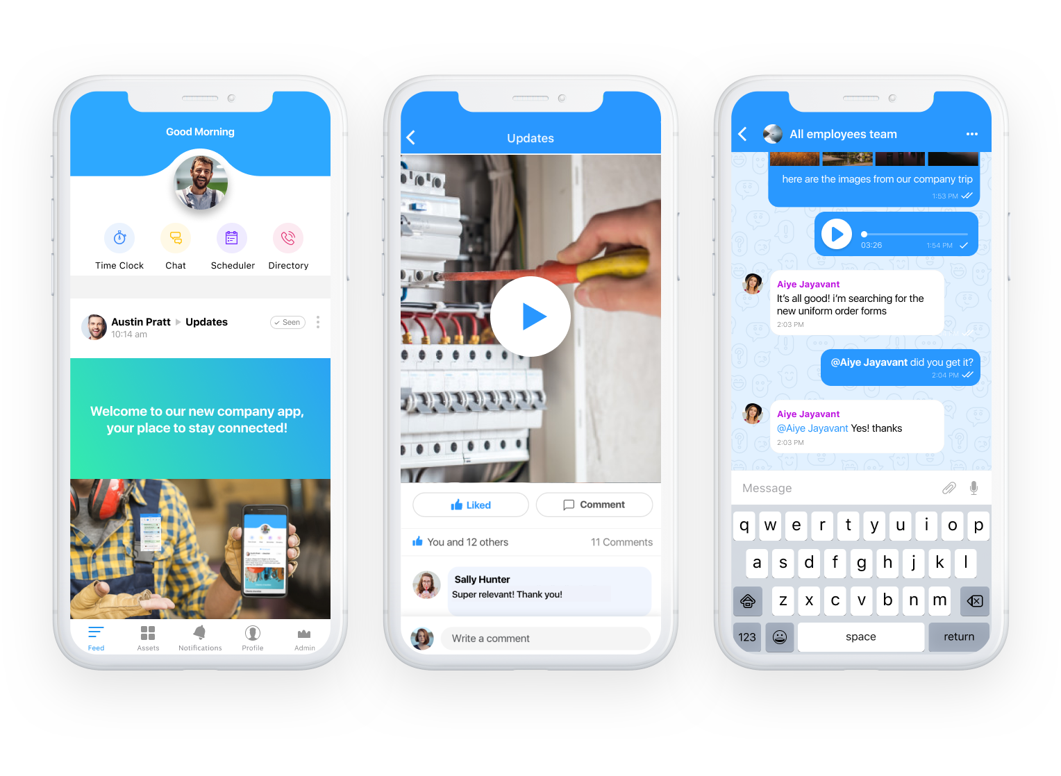 Communication app for field employees