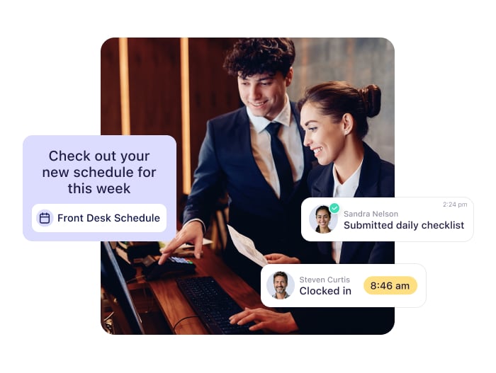 Hotel Front Desk using Connecteam's platform