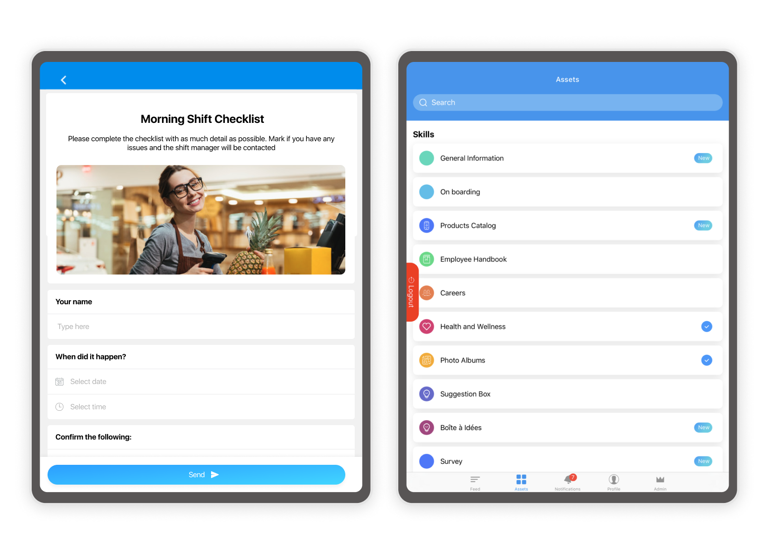 kiosk employee team communication app for workplace devices