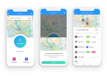 Staffing app with Time clock