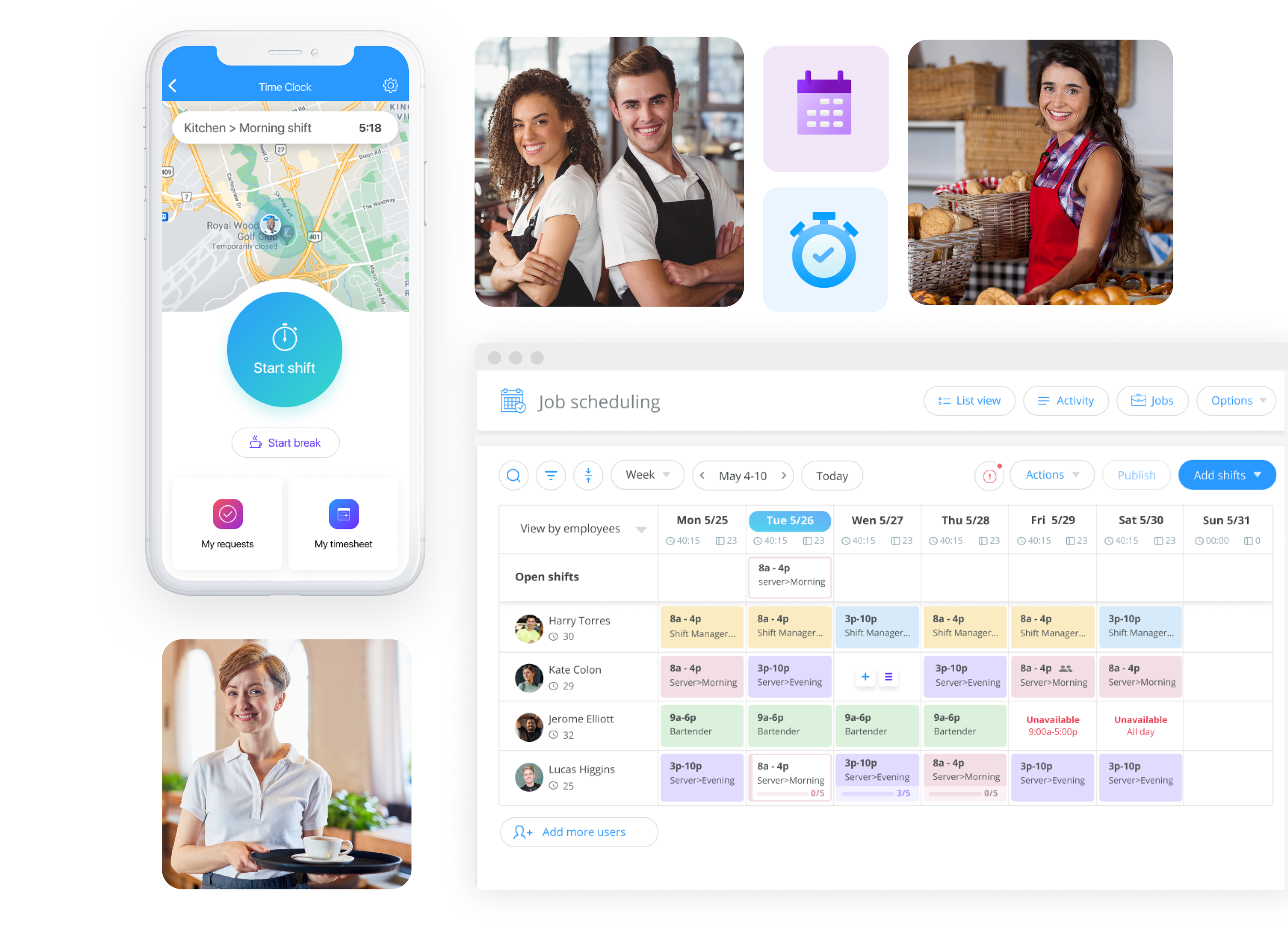 Food and beverage employee management app