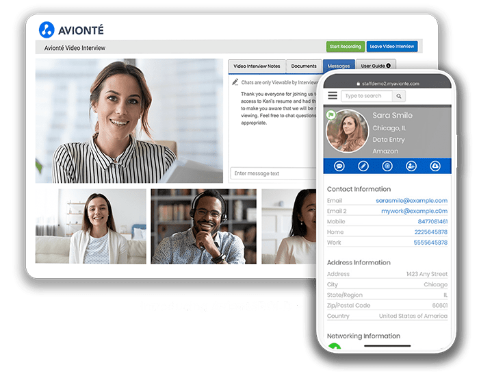 Avionté Staffing Agency Software interface