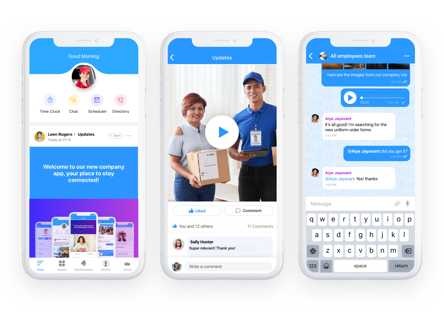 delivery Work Announcements, Chat and Updates app