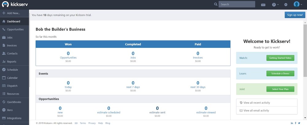 kickserv interface