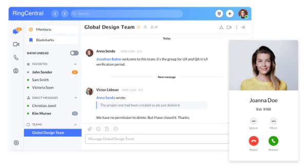 ringcentral team chat app