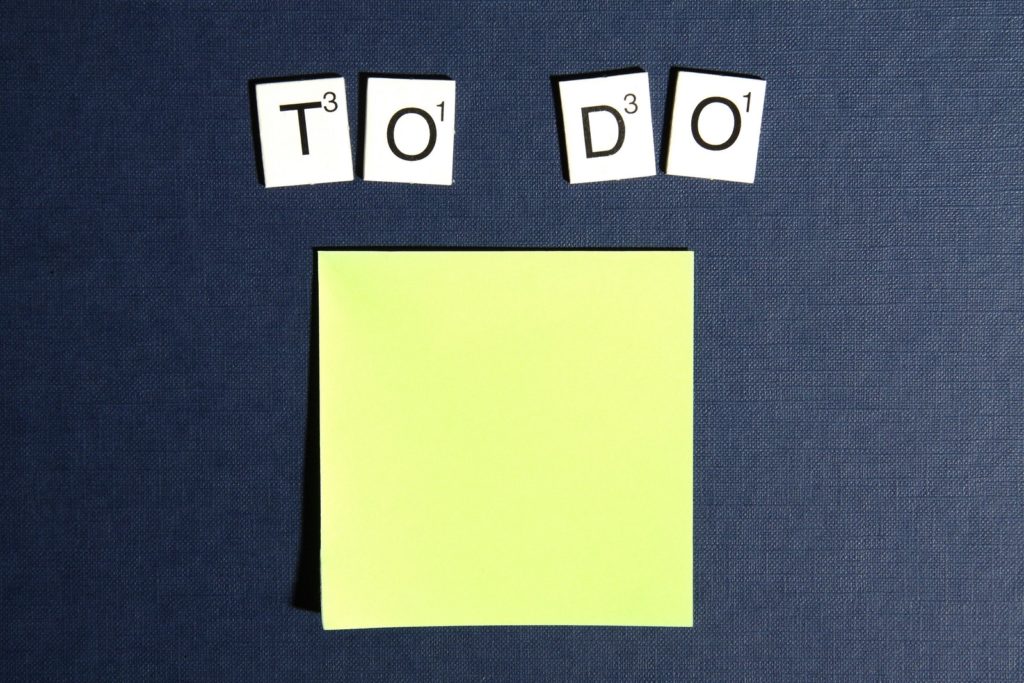 To do list with sticky notes
