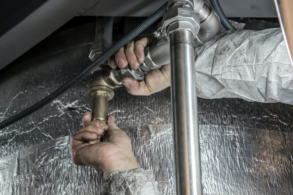 plumber doing his job