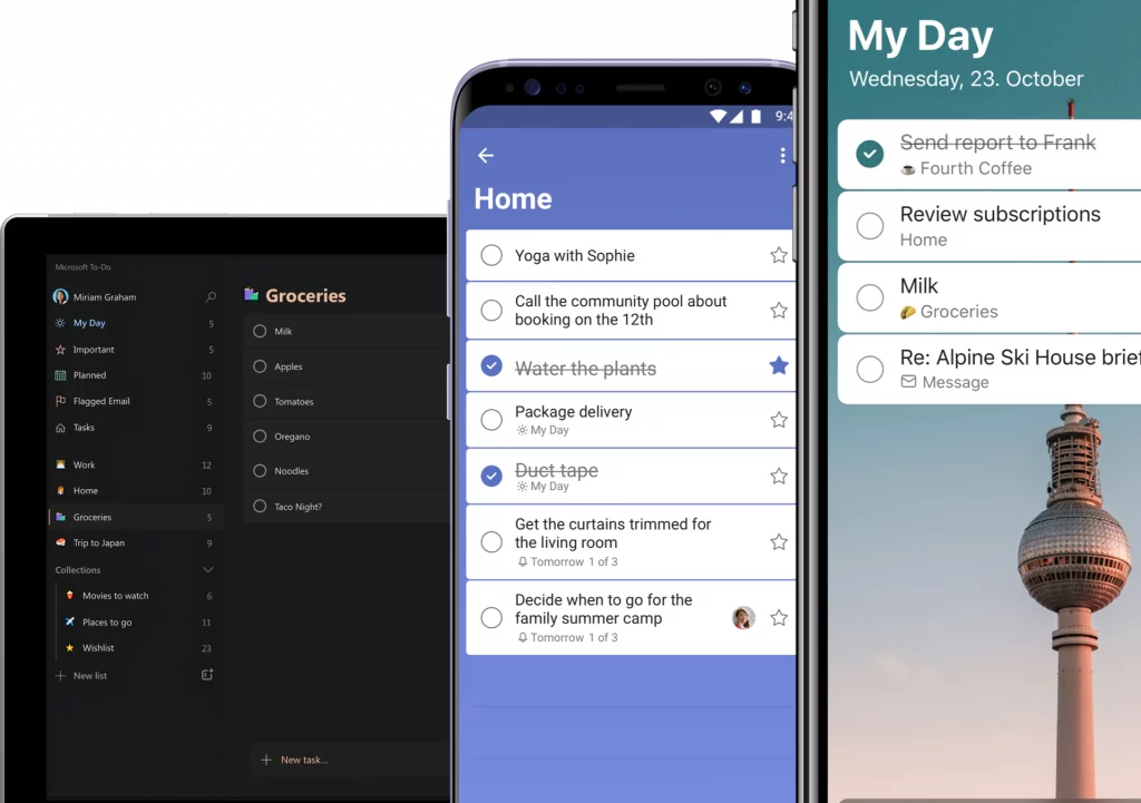 microsoft to-do list app on all digital devices