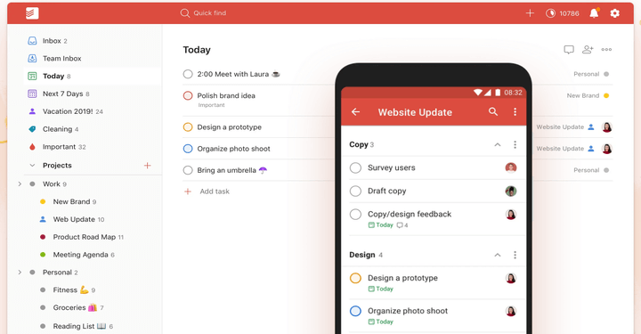 todoist to do list app of mobile and desktop version