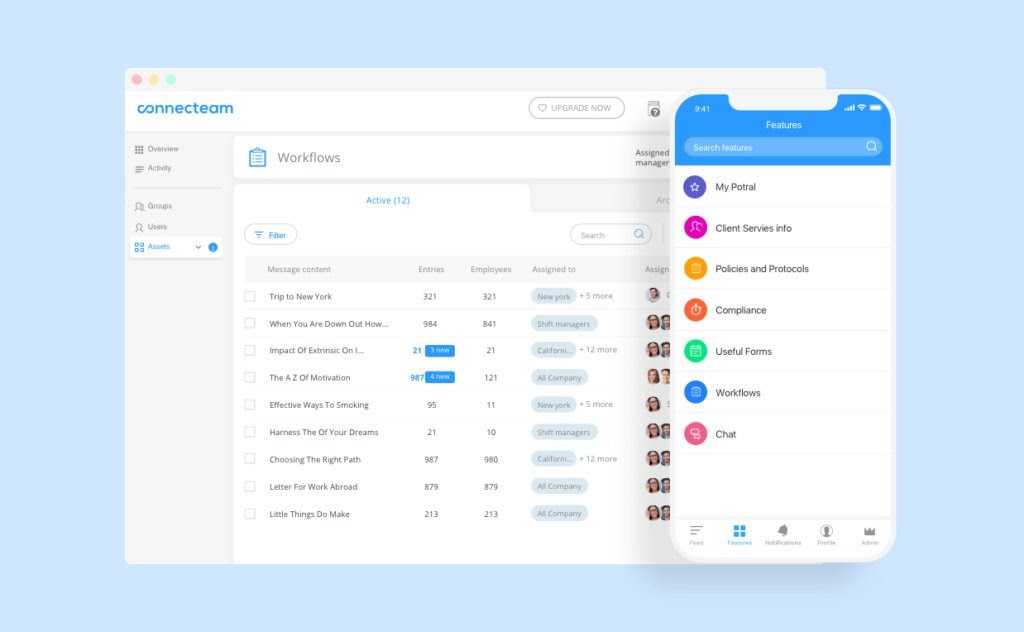 connecteam's staffing agency app interface