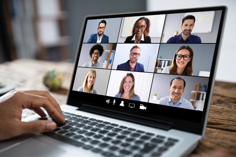 laptop video call to improve HR communication