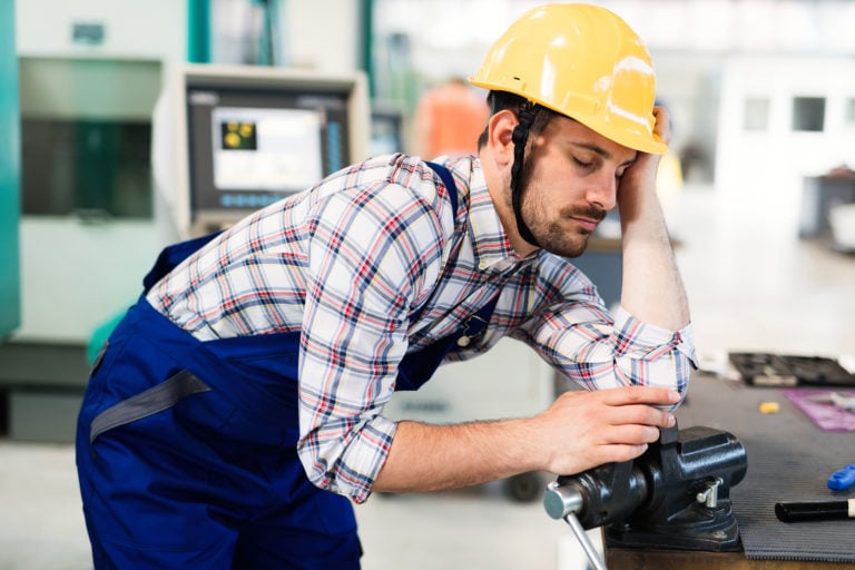 disengaged employee fall asleep during working hours in factory