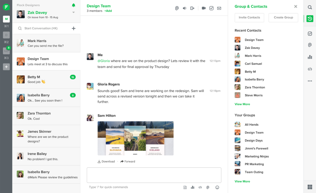 flock ﻿group chat apps for work