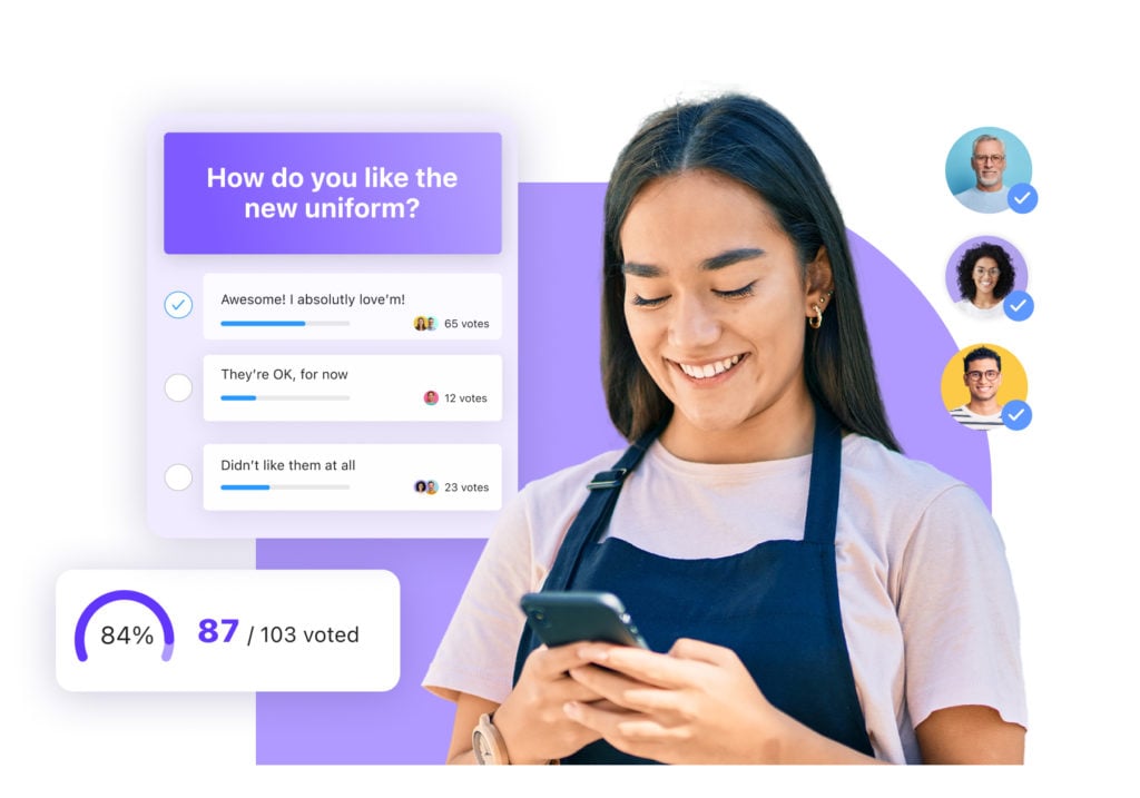 Surveys connecteam app interface