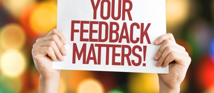 Employee satisfaction survey feedback matters sign 