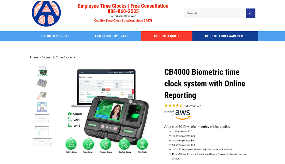 allied time cb400 time clock for small businesses home page