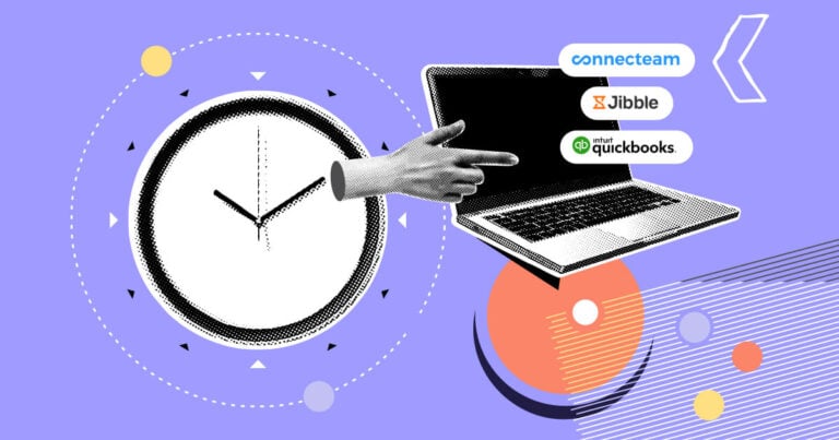 An illustration showing concepts of employee time tracking apps